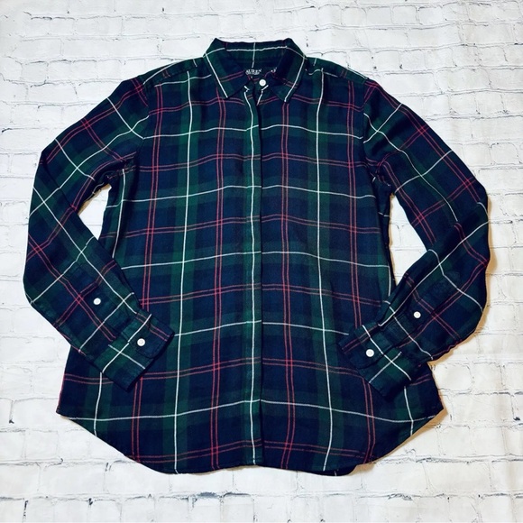 Lauren Ralph Lauren Women's Black Label Size M Tartan Plaid Button Down Shirt - Picture 10 of 11